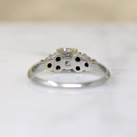Romantic Retro White Gold & Diamond Engagement Ring