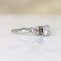 Romantic Retro White Gold & Diamond Engagement Ring