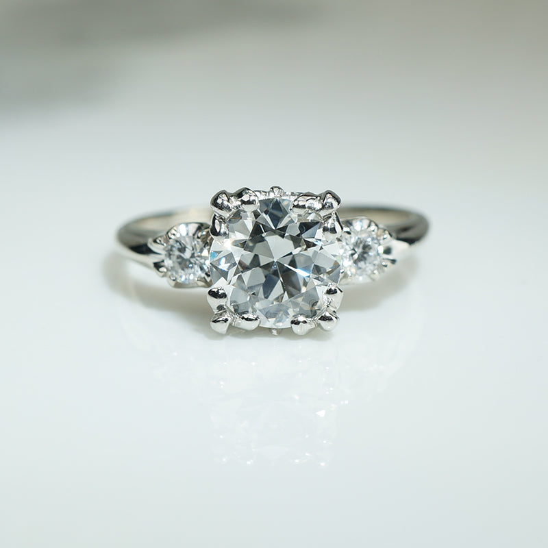 Elegant and Curvy 1940s OEC Engagement Ring