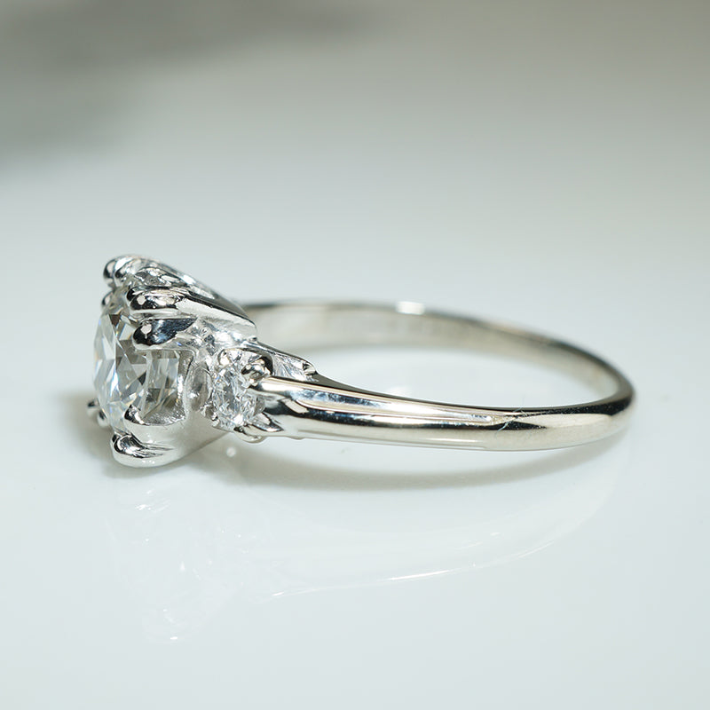Elegant and Curvy 1940s OEC Engagement Ring