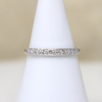 Petite Low Profile Diamond & Platinum Wedding Band