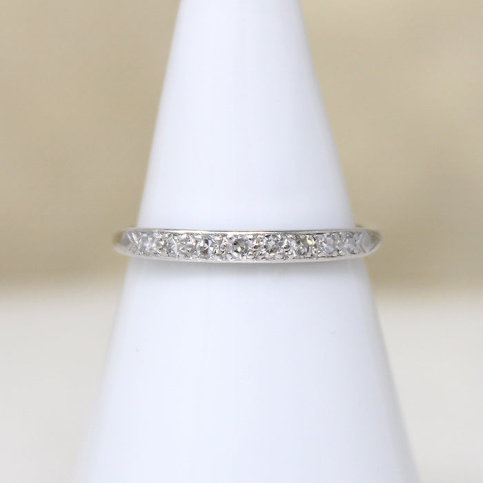 Petite Low Profile Diamond & Platinum Wedding Band