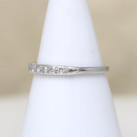 Petite Low Profile Diamond & Platinum Wedding Band
