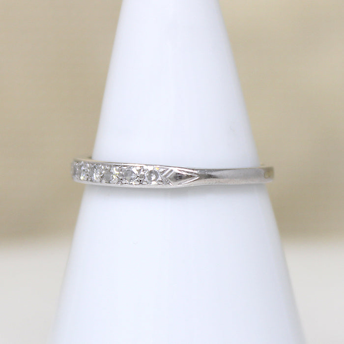 Petite Low Profile Diamond & Platinum Wedding Band