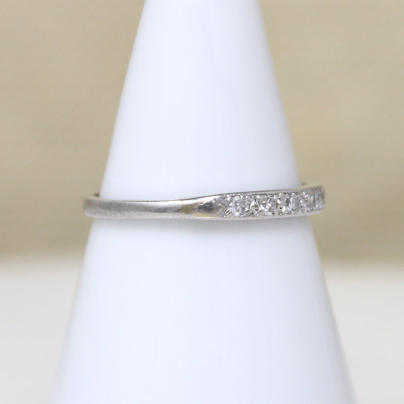 Petite Low Profile Diamond & Platinum Wedding Band