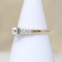 Old Mine Cut Diamond in Platinum & Gold Engagement Ring