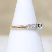 Old Mine Cut Diamond in Platinum & Gold Engagement Ring