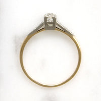 Old Mine Cut Diamond in Platinum & Gold Engagement Ring