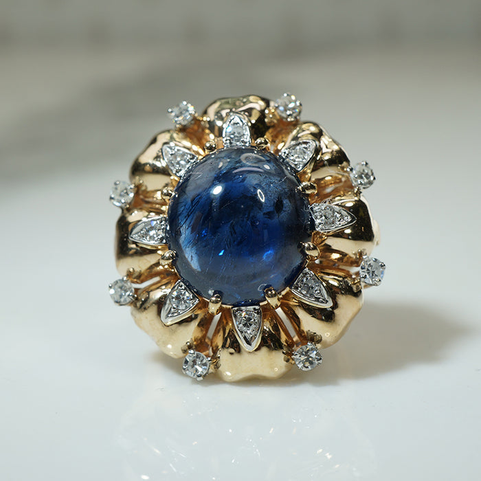Sublime Burma Sapphire and Diamond Ring