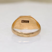 Gently Worn Acanthus Motif 14k Gold Signet Ring
