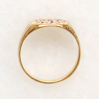 Gently Worn Acanthus Motif 14k Gold Signet Ring