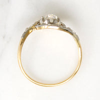 Old Euro Diamond in Rose Cut-Encrusted Bypass Ring