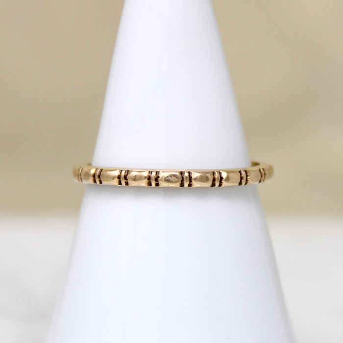 Fun Engraved 14k Gold 1930s Band