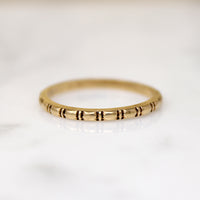 Fun Engraved 14k Gold 1930s Band