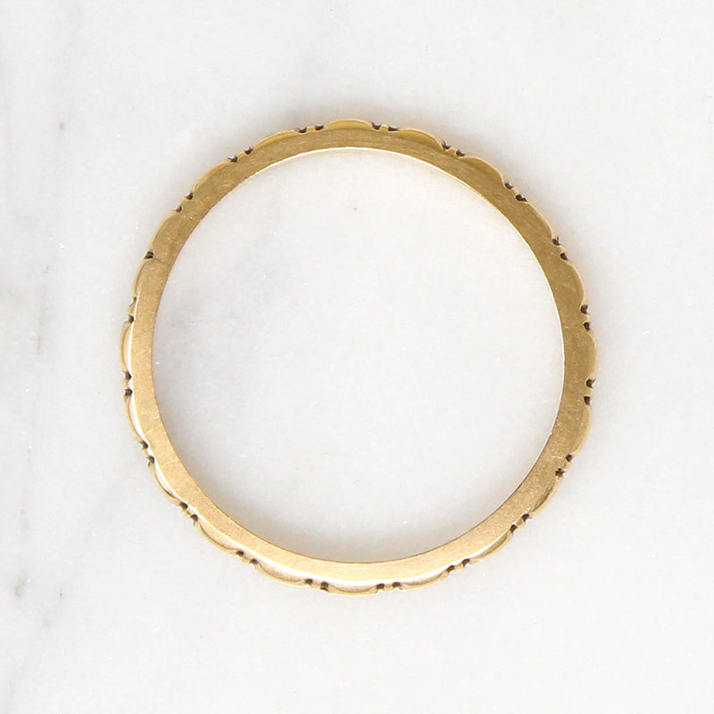 Fun Engraved 14k Gold 1930s Band