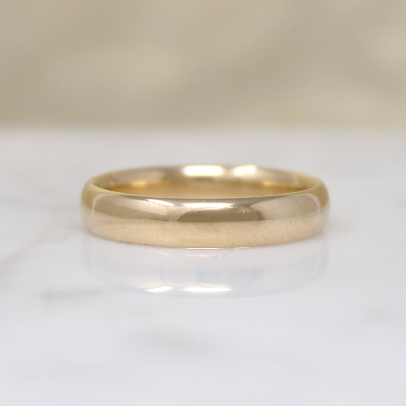 Satisfying Half Round Comfort Fit Gold Band Size 12