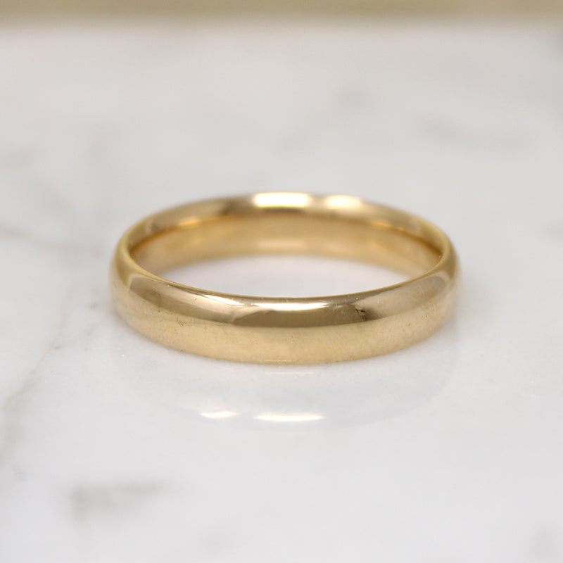 Satisfying Half Round Comfort Fit Gold Band Size 12