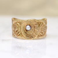 Dreamy Art Nouveau Revival Mermaid Motif Gold Band