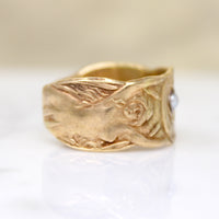 Dreamy Art Nouveau Revival Mermaid Motif Gold Band
