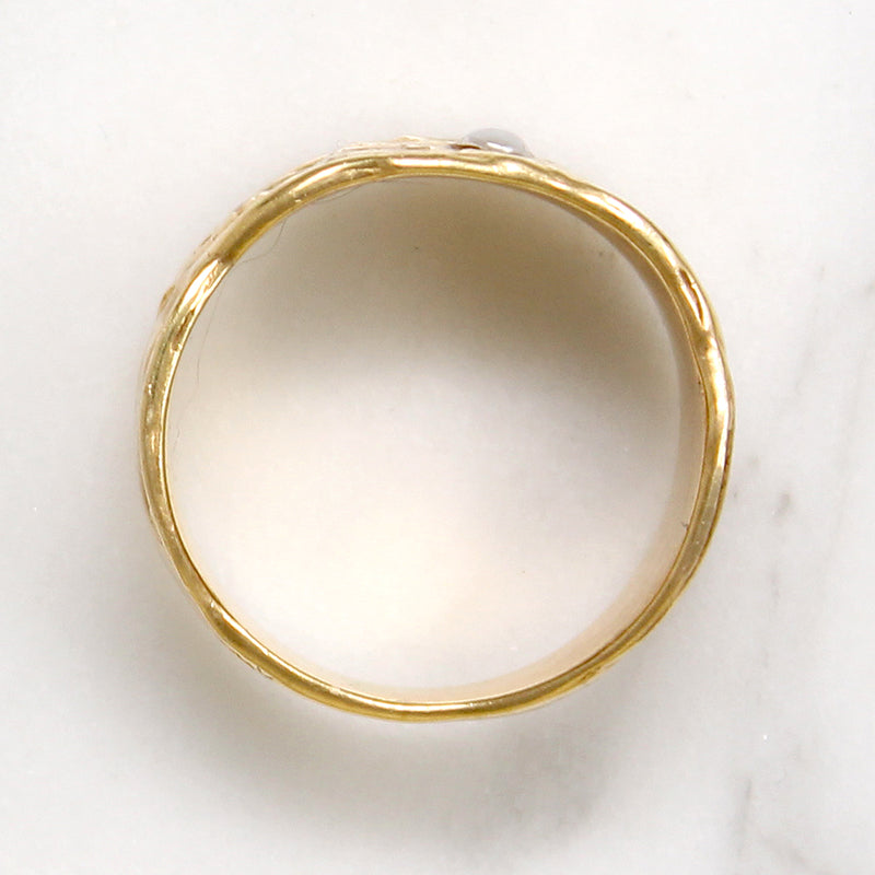 Dreamy Art Nouveau Revival Mermaid Motif Gold Band