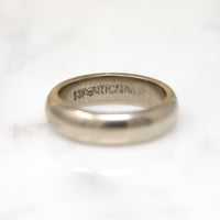 Curvy Half Round 14k White Gold ArtCarved Band
