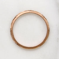 Engraved 14k Rose Gold Band with Diamonds