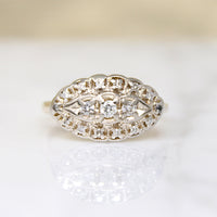 Vintage Diamond Cluster Two-Tone Gold Ring