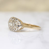 Vintage Diamond Cluster Two-Tone Gold Ring