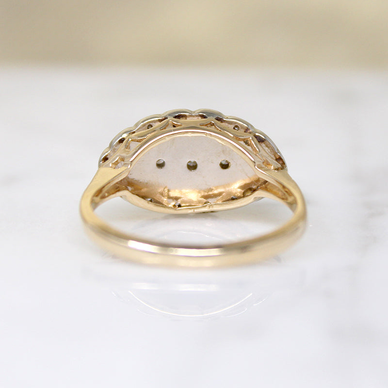Vintage Diamond Cluster Two-Tone Gold Ring