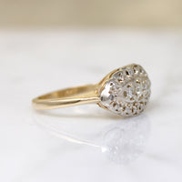 Vintage Diamond Cluster Two-Tone Gold Ring