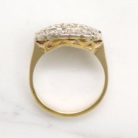 Vintage Diamond Cluster Two-Tone Gold Ring