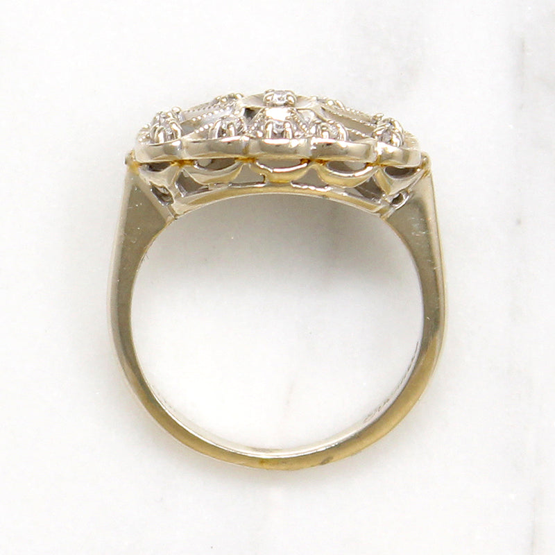 Mid Century Lacy Diamond Cluster Ring by Everwed