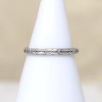 Sweet Engraved Platinum Wedding Band