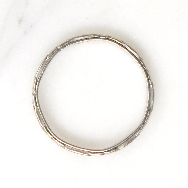 Sweet Engraved Platinum Wedding Band