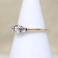 Silver & Gold Victorian Rose Cut Diamond Trilogy Ring