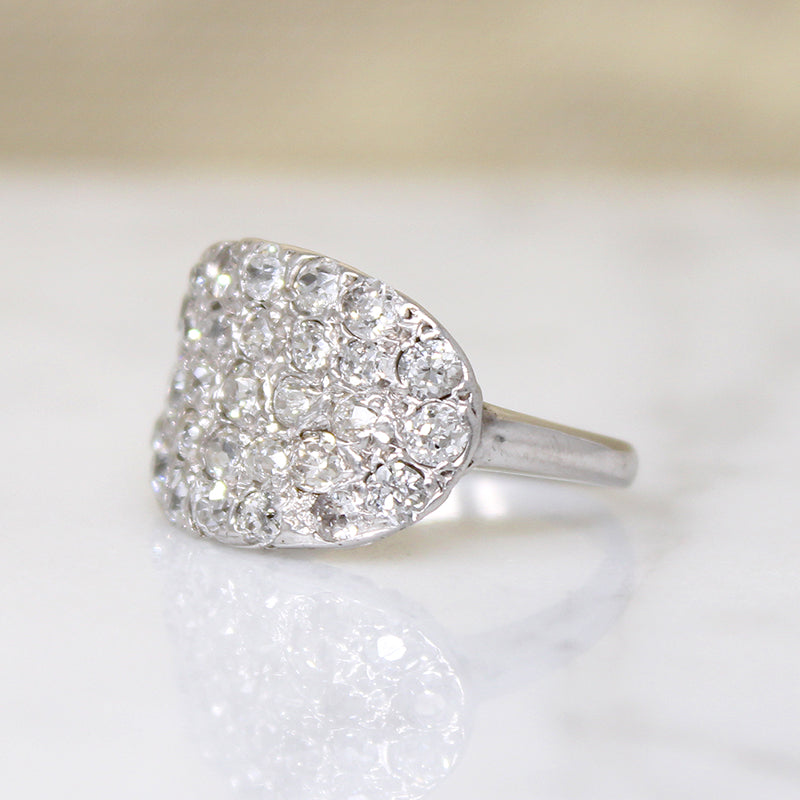 Old Mine & Old European Cut Diamond Cluster Ring