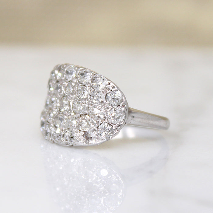 Old Mine & Old European Cut Diamond Cluster Ring