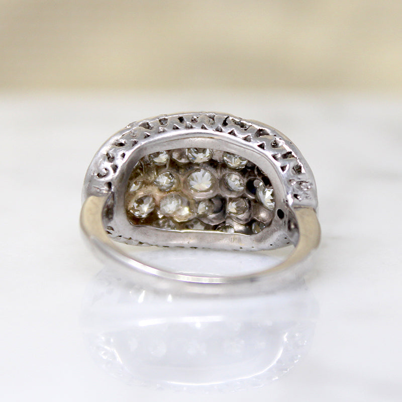 Old Mine & Old European Cut Diamond Cluster Ring