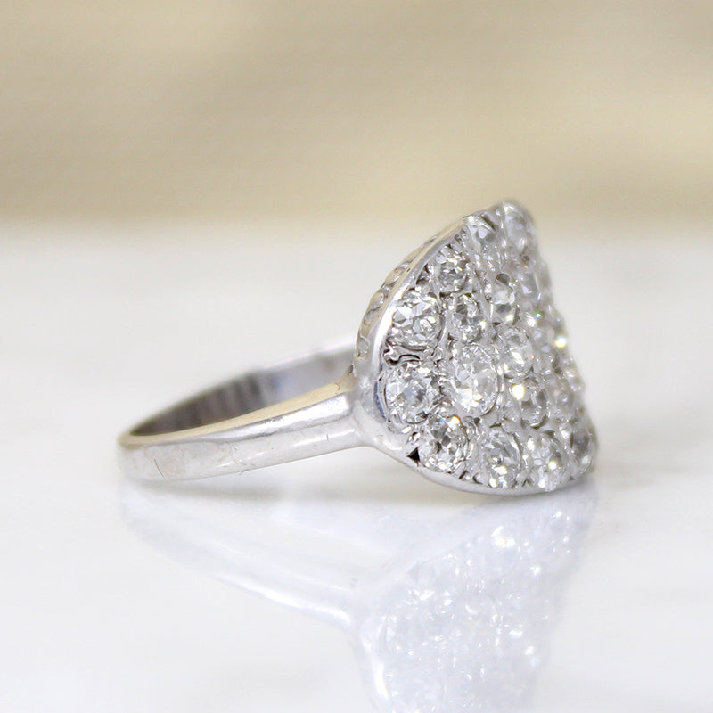 Old Mine & Old European Cut Diamond Cluster Ring