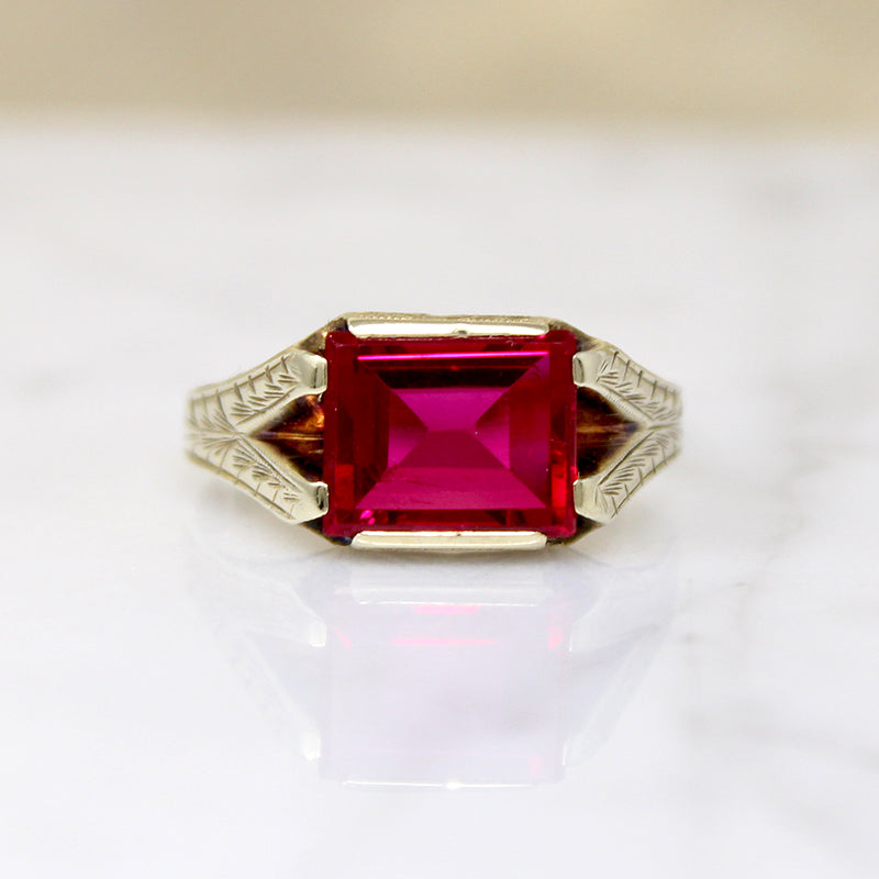 Jazz Age Lab Ruby Signet Ring