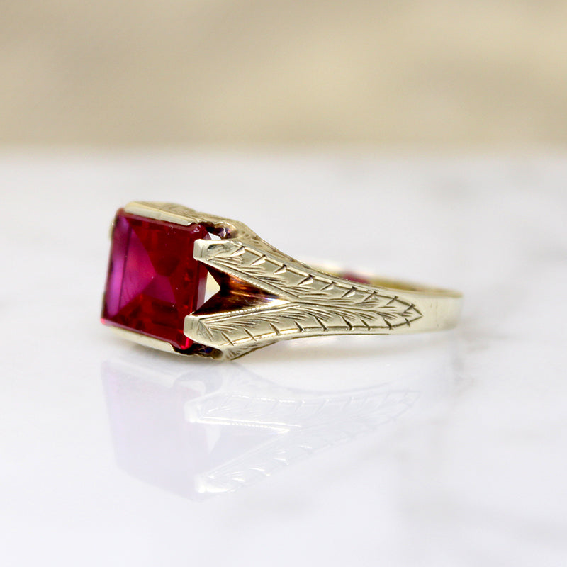 Jazz Age Lab Ruby Signet Ring