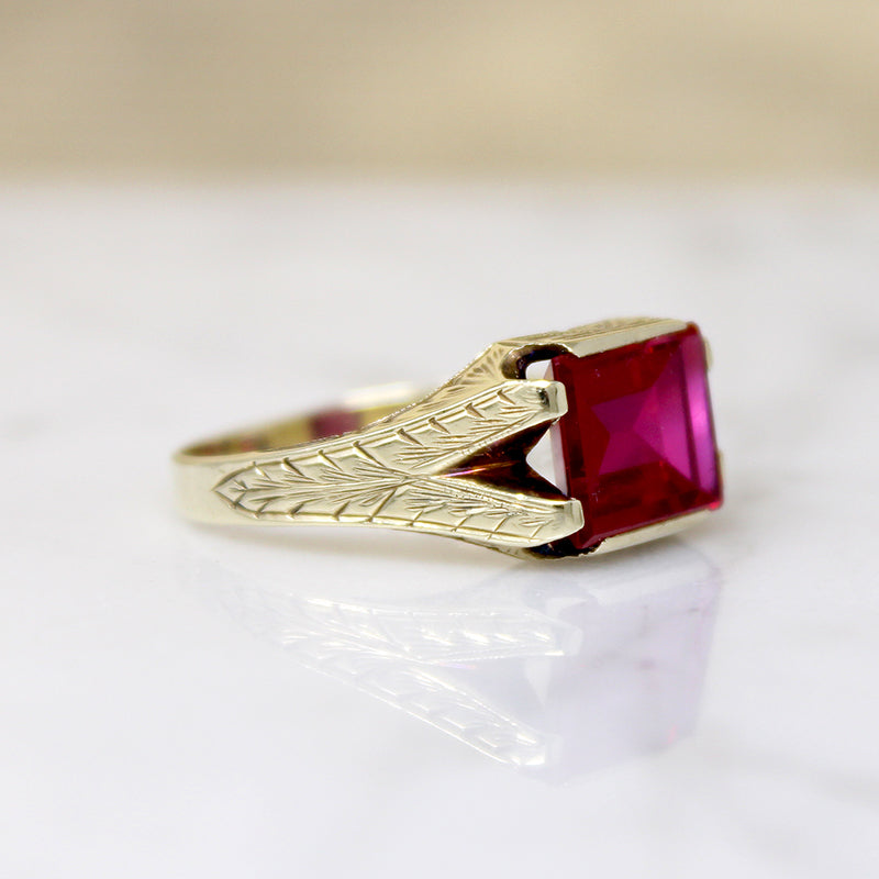Jazz Age Lab Ruby Signet Ring