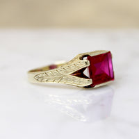 Jazz Age Lab Ruby Signet Ring