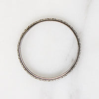 Engraved Sterling Silver Art Deco Flower Band 