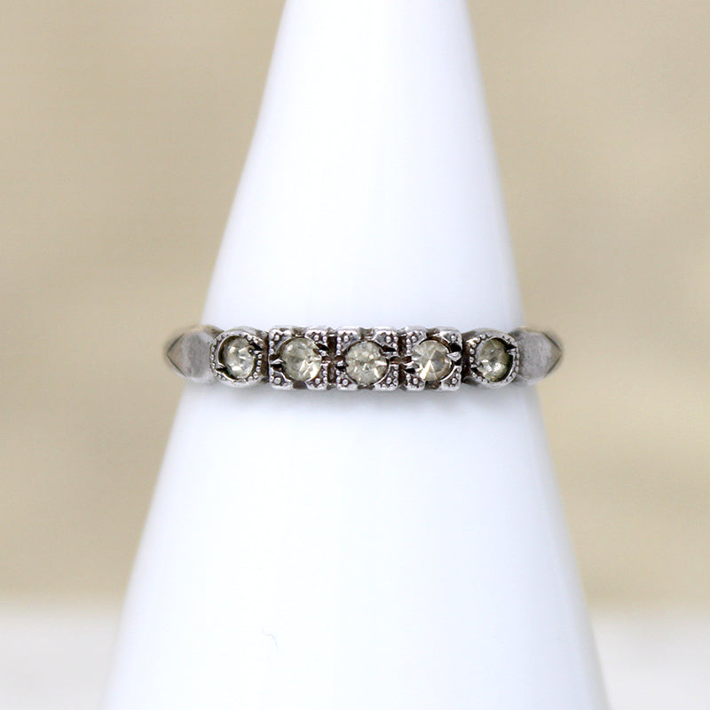 Pretty Crystal & Silver Art Deco Band