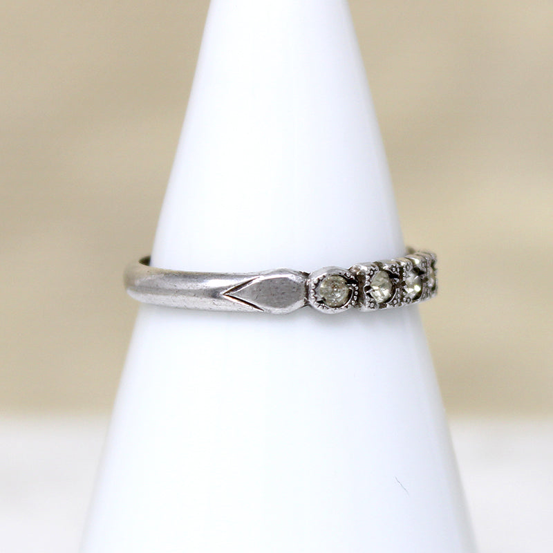 Pretty Crystal & Silver Art Deco Band