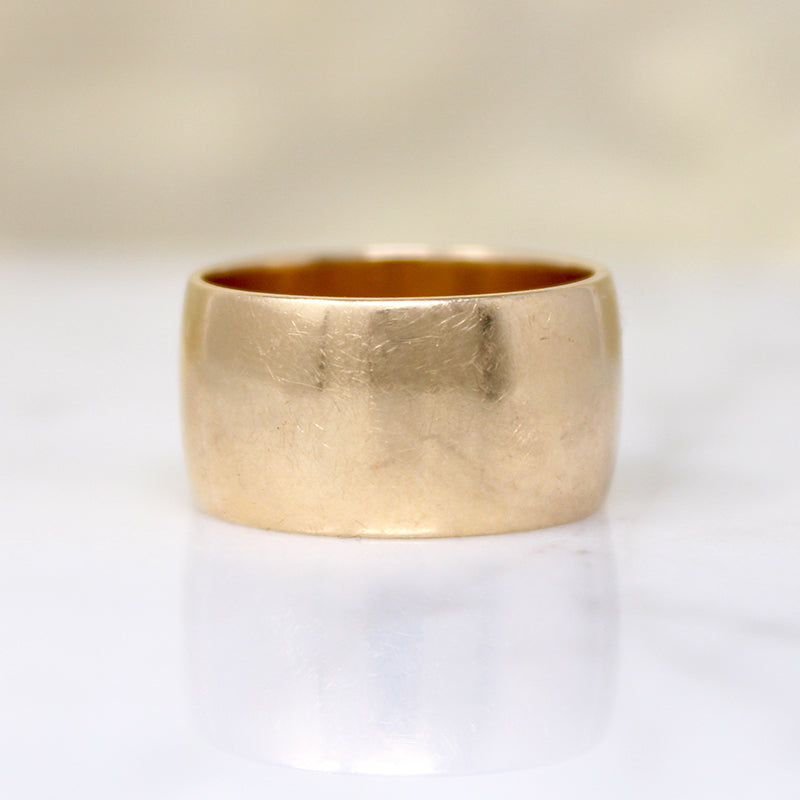 Luxe 10.8mm Wide 14k Gold Cigar Band