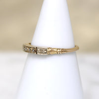Rose Cut Diamond & Forget-Me-Not Band