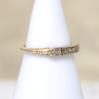 Rose Cut Diamond & Forget-Me-Not Band