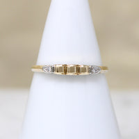 Chic Two-Tone Gold & Diamond Retro Band